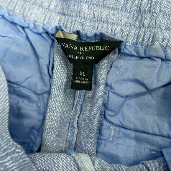 Banana Republic linen blend passion flower blue super wide leg cropped pants XL - Picture 5 of 10